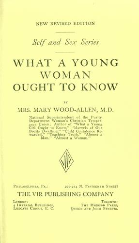 What a young woman ought to know