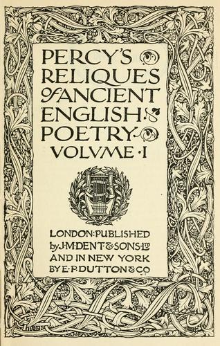 Percy's Reliques of ancient English poetry ..