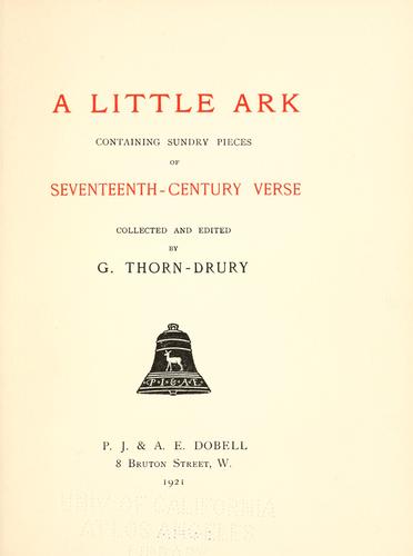 A little ark containing sundry pieces of seventeenth-century verse