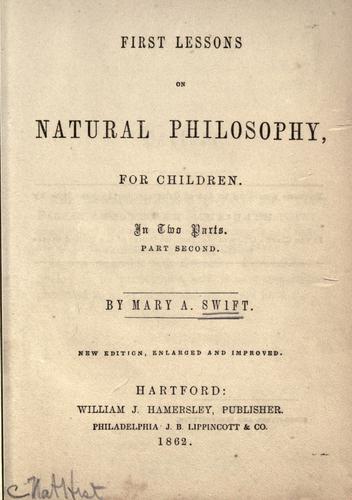 First lessons on natural philosophy for children