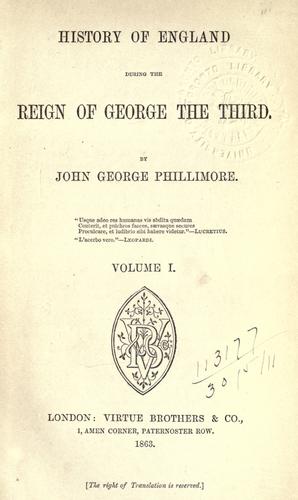 History of England during the reign of George the Third