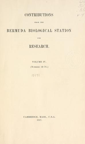 Contributions from the Bermuda Biological Station for Research