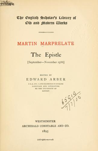The epistle, September-November 1588