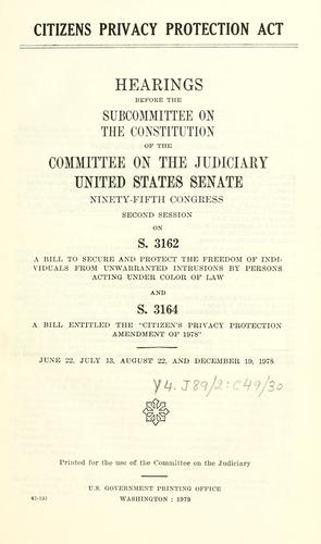 Citizens privacy protection act