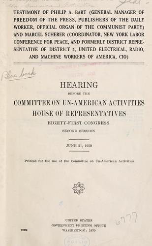 Testimony of Philip A. Bart