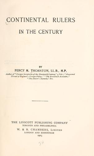 Continental rulers in the century