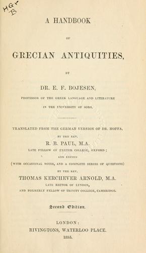 A handbook of Grecian antiquities