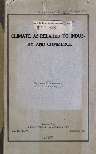 Climate as related to industry and commerce