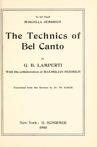 The technics of bel canto