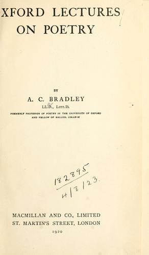 Oxford lectures on poetry