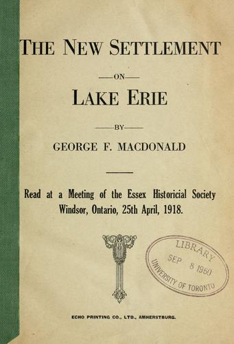 The new settlement on Lake Erie