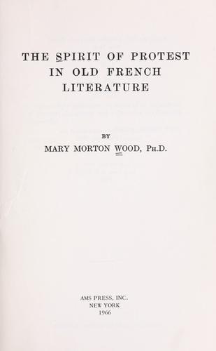 The spirit of protest in Old French literature