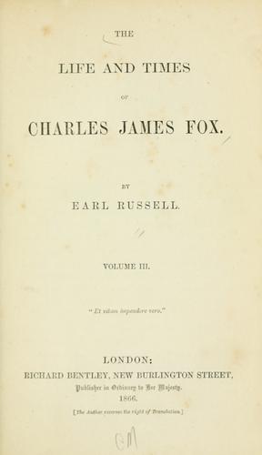 The life and times of Charles James Fox