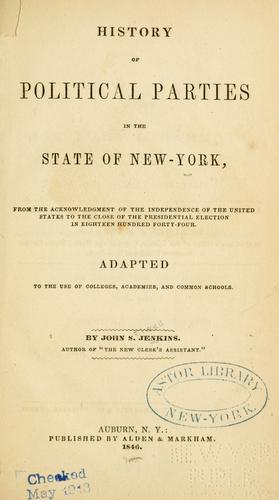 History of  political parties, in the state of New York