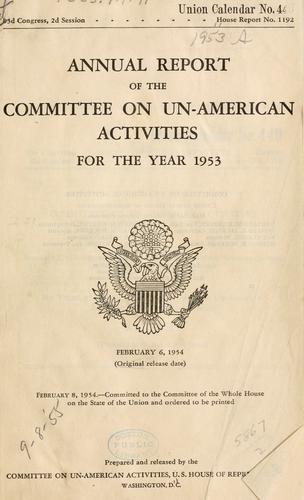 Annual report of the Committee on Un-American Activities for the year ..