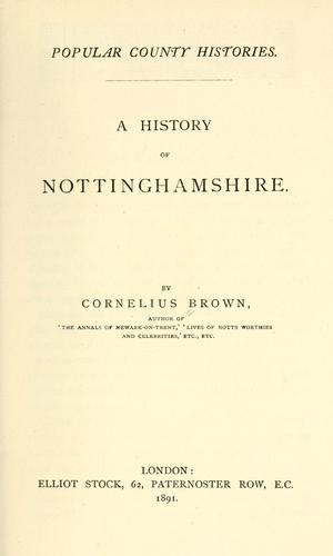A history of Nottinghamshire