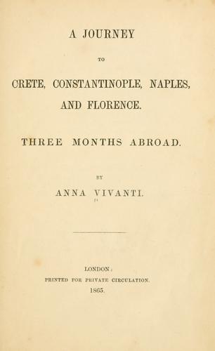 A journey to Crete, Constantinople, Naples, and Florence