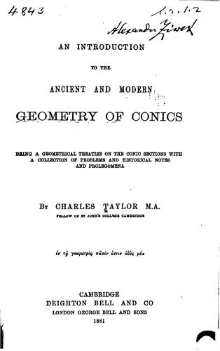 An introduction to the ancient and modern geometry of conics