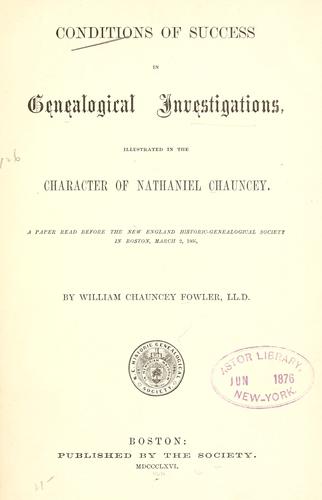 Conditions of success in genealogical investigations