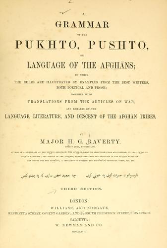 A grammar of the Pu©œk©œhto, Pu©œs©œhto, or language of the Af©œg©œhans