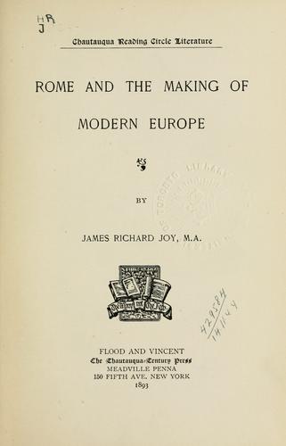 Rome and the making of modern Europe