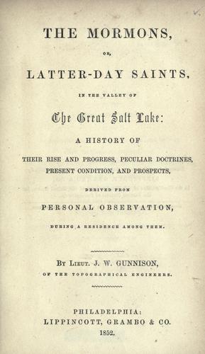 The Mormons, or, Latter-day saints