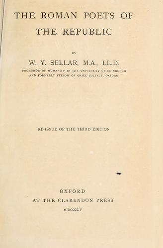 The Roman poets of the Republic