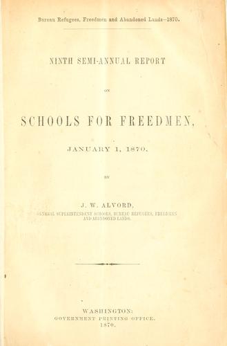 Ninth semi-annual report on schools for freedmen