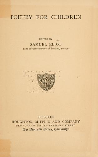 Poetry for children