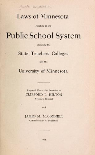 Laws of Minnesota relating to the public school system