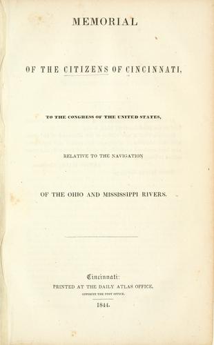 Memorial of the citizens of Cincinnati