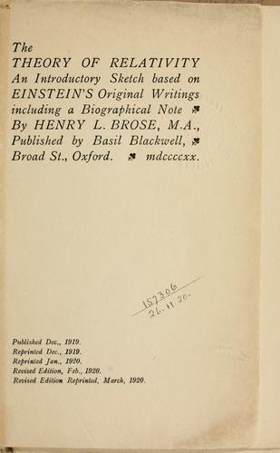 The theory of relativity