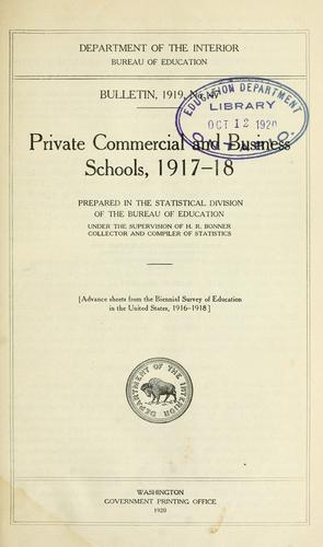 Private commercial and business schools, 1917-18