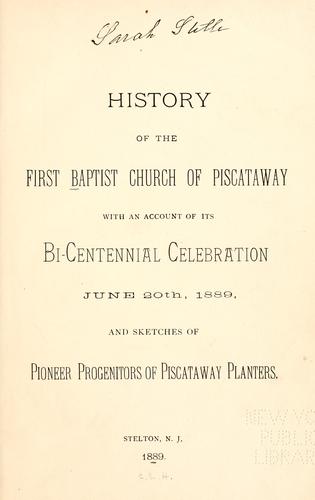 History of the First Baptist Church of Piscataway