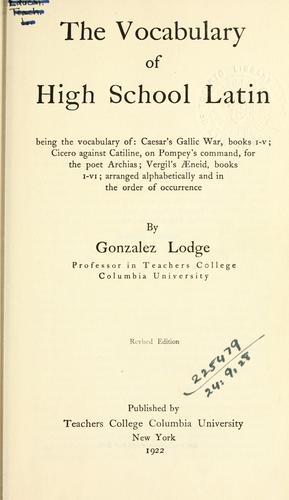The vocabulary of high school Latin