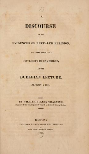 A discourse on the evidences of revealed religion