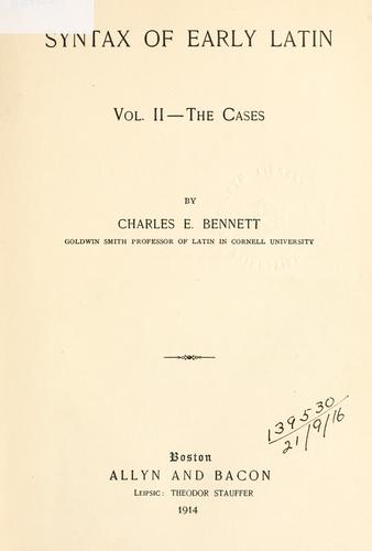 Syntax of early Latin