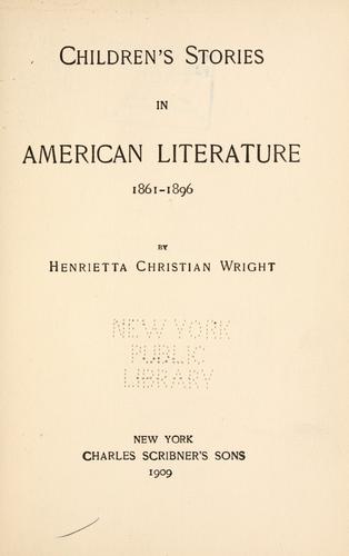 Children's stories in American literature, 1861-1896