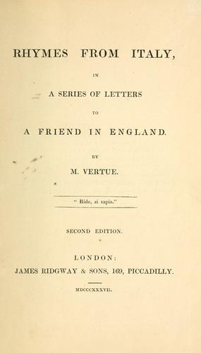 Rhymes from Italy, in a series of letters to a friend in England
