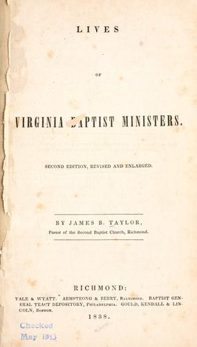 Lives of Virginia Baptists ministers