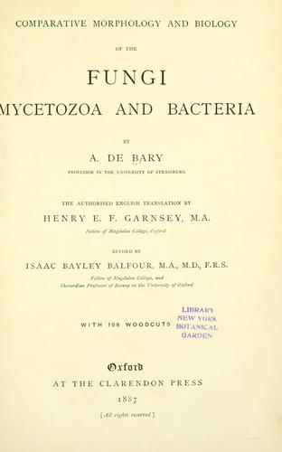 Vergleichende Morphologie und Biologie der Pilze, Mycetozoen und Bacterien