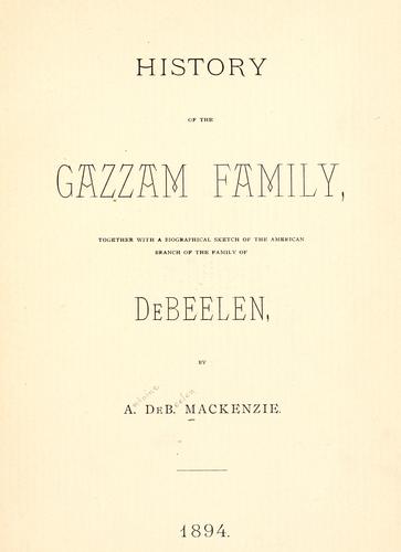 History of the Gazzam family