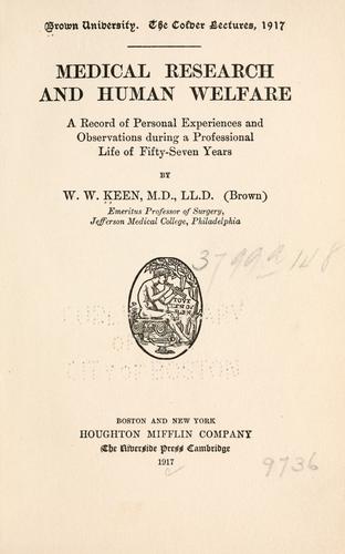 Medical research and human welfare