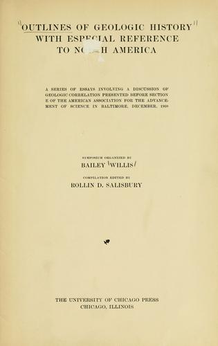 Outlines of geologic history with especial reference to North America