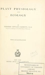 Plant physiology and ecology