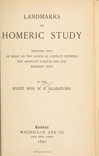 Landmarks of Homeric study