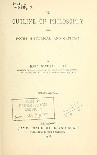 An outline of philosophy with notes
