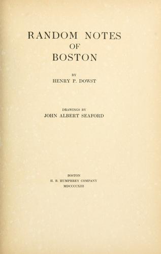 Random notes of Boston