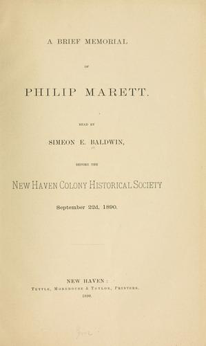 A brief memorial of Philip Marett