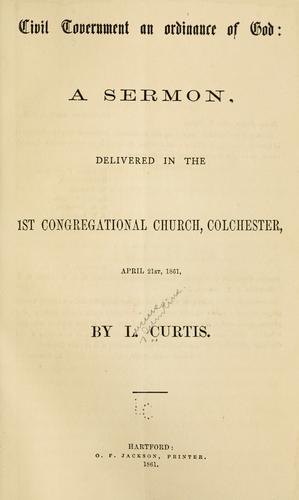 Civil government an ordinance of God